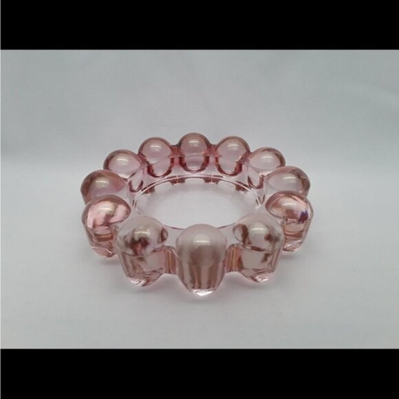 Other - 1970s Glass Ashtray Anchor Hocking Boopie Cranberry Pink Nova Bubble 5”